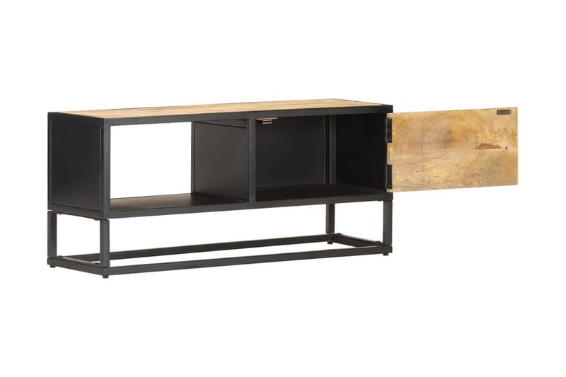 TV-taso kaiverretulla ovella 90x30x40 cm karkea mangopuu - Ruskea - Huonekalut - TV- & Mediakalusteet - Tv taso & Mediataso