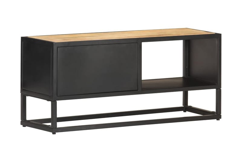 TV-taso kaiverretulla ovella 90x30x40 cm karkea mangopuu - Ruskea - Huonekalut - TV- & Mediakalusteet - Tv taso & Mediataso