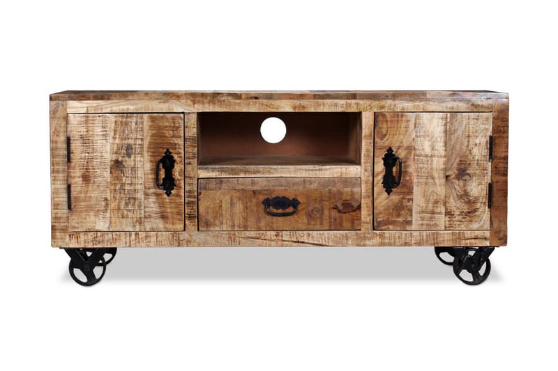 TV-taso Karkea mangopuu 120x30x50 cm - Ruskea - Huonekalut - TV- & Mediakalusteet - Tv taso & Mediataso