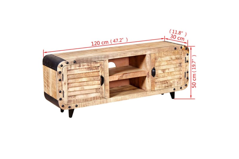 TV-taso Karkea mangopuu 120x30x50 cm - Ruskea - Huonekalut - TV- & Mediakalusteet - Tv taso & Mediataso