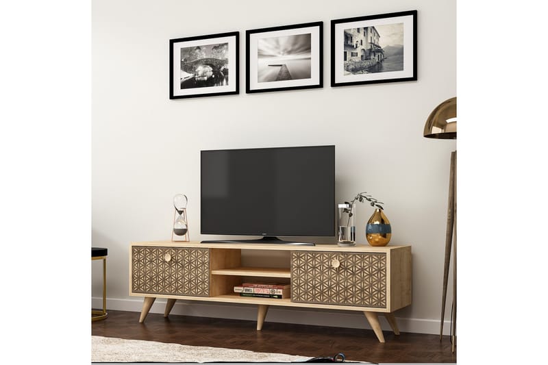 TV-taso Katryna 150 cm - Vaalea luonnonväri - Huonekalut - TV- & Mediakalusteet - Tv taso & Mediataso