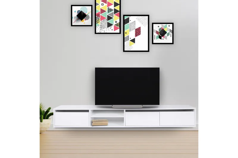 TV-taso Kenya 180 cm - Valkoinen - Huonekalut - TV- & Mediakalusteet - Tv taso & Mediataso