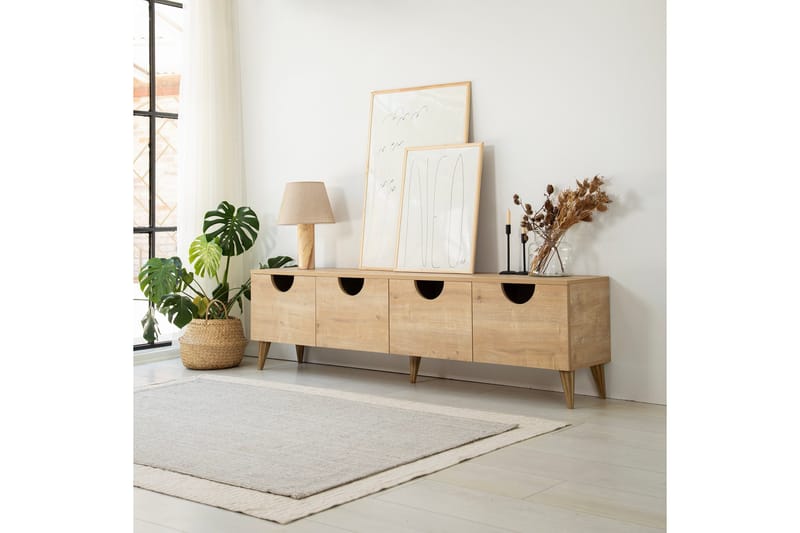 Tv-taso Khalidur 180 cm - Tammi - Huonekalut - TV- & Mediakalusteet - Tv taso & Mediataso