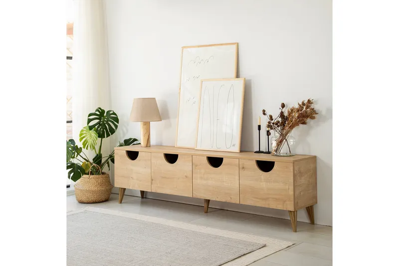 Tv-taso Khalidur 180 cm - Tammi - Huonekalut - TV- & Mediakalusteet - Tv taso & Mediataso