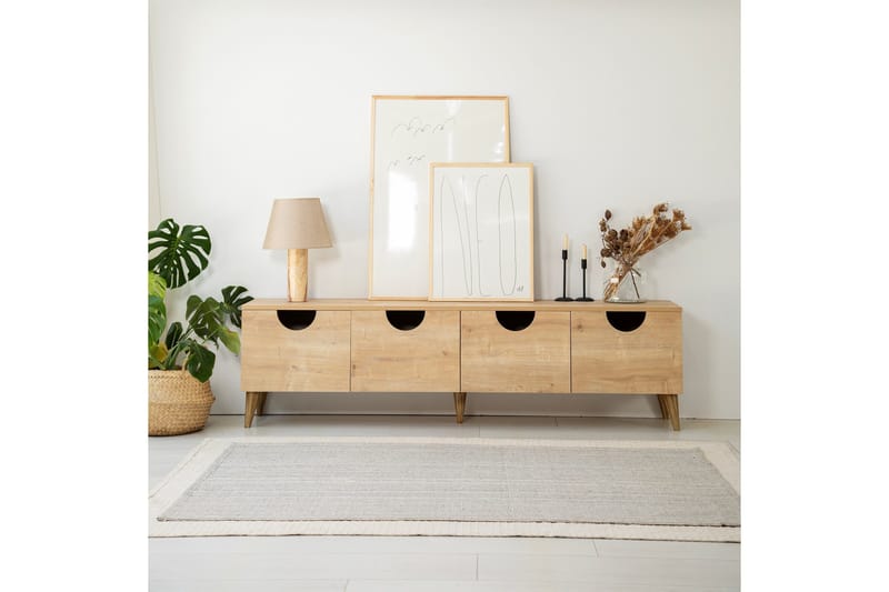 Tv-taso Khalidur 180 cm - Tammi - Huonekalut - TV- & Mediakalusteet - Tv taso & Mediataso