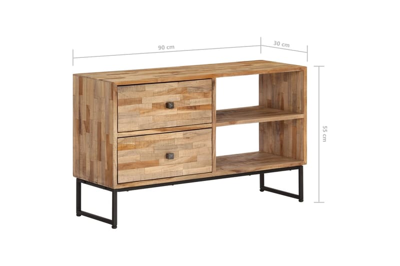 TV-taso kierrätetty tiikki 90x30x55 cm - Ruskea - Huonekalut - TV- & Mediakalusteet - Tv taso & Mediataso