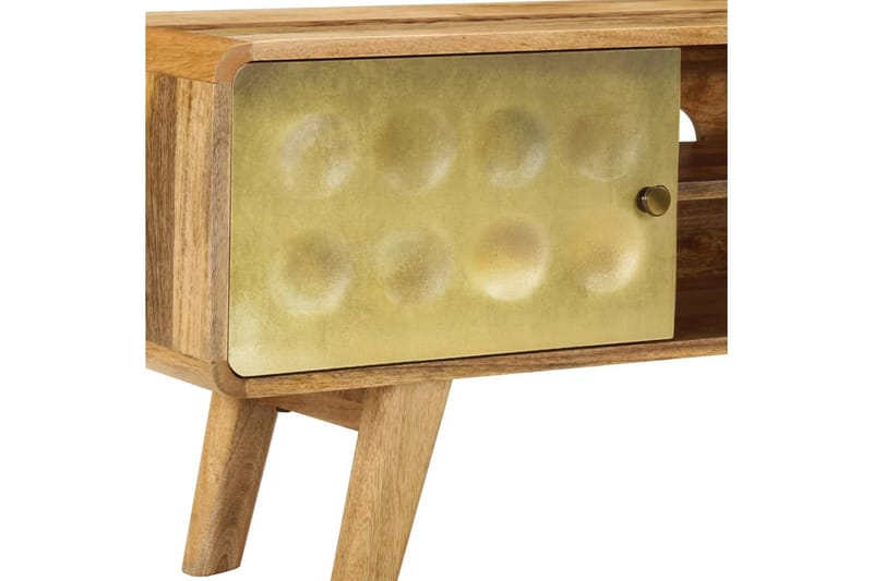 TV-taso kiinteä mangopuu 120x30x45 cm - Kulta - Huonekalut - TV- & Mediakalusteet - Tv taso & Mediataso