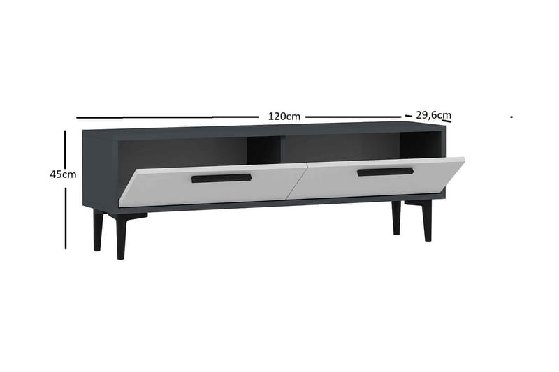 TV-taso Kockenhen 120 cm - Antrasiitti/Valkoinen - Huonekalut - TV- & Mediakalusteet - Tv taso & Mediataso