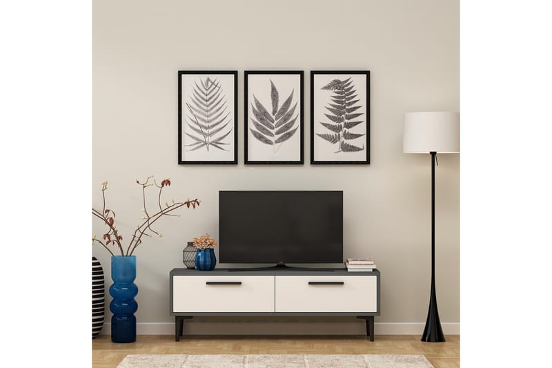 TV-taso Kockenhen 120 cm - Antrasiitti/Valkoinen - Huonekalut - TV- & Mediakalusteet - Tv taso & Mediataso