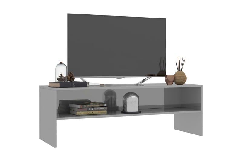 TV-taso korkeakiilto harmaa 120x40x40 cm lastulevy - Harmaa - Huonekalut - TV- & Mediakalusteet - Tv taso & Mediataso