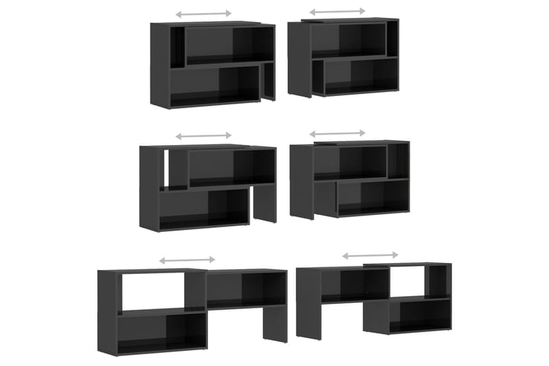 TV-taso korkeakiilto harmaa 149x30x52 cm lastulevy - Harmaa - Huonekalut - TV- & Mediakalusteet - Tv taso & Mediataso