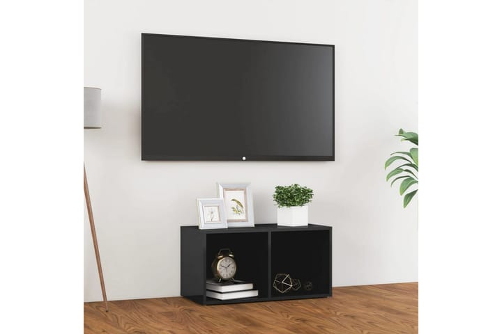 TV-taso korkeakiilto harmaa 72x35x36,5 cm lastulevy - Harmaa - Tv taso & Mediataso