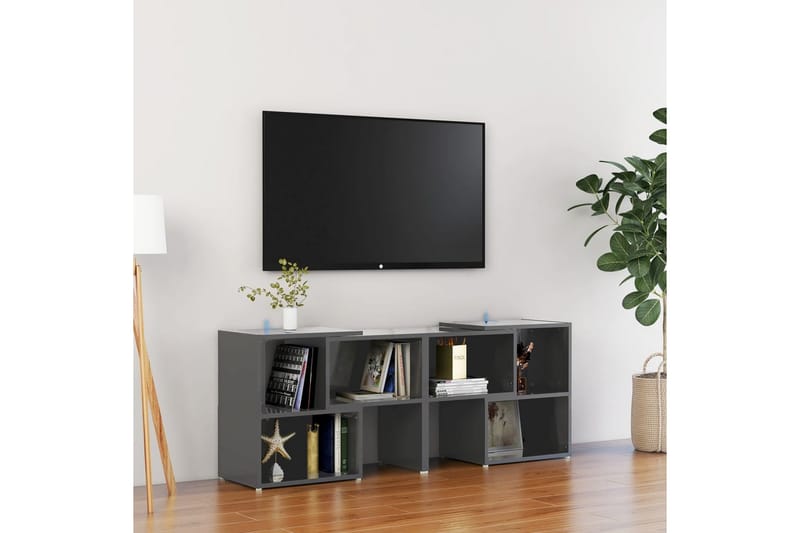 TV-taso korkeakiilto korkeakiilto harmaa 104x30x52 cm - Harmaa - Huonekalut - TV- & Mediakalusteet - Tv taso & Mediataso