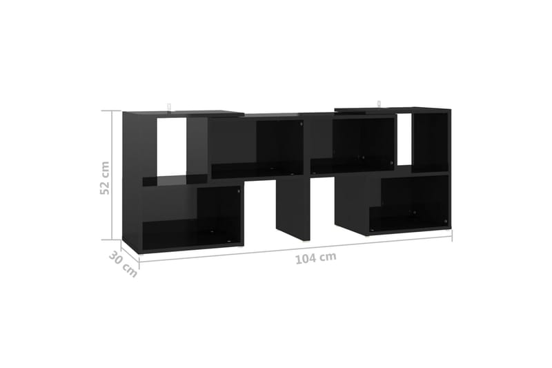 TV-taso korkeakiilto musta 104x30x52 cm lastulevy - Musta - Huonekalut - TV- & Mediakalusteet - Tv taso & Mediataso