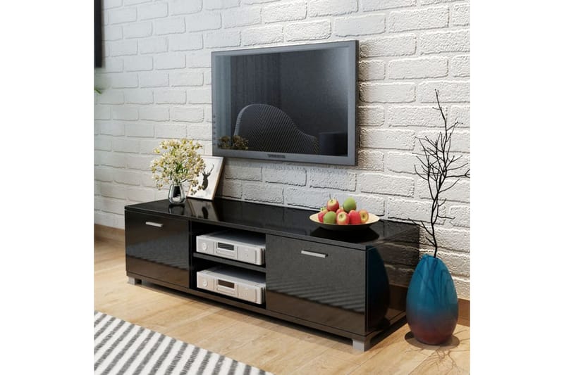 TV-taso Korkeakiilto musta 140x40,3x34,7 cm - Musta - Huonekalut - TV- & Mediakalusteet - Tv taso & Mediataso
