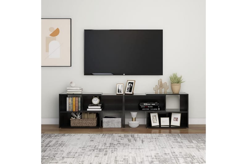 TV-taso korkeakiilto musta 149x30x52 cm lastulevy - Musta - Huonekalut - TV- & Mediakalusteet - Tv taso & Mediataso