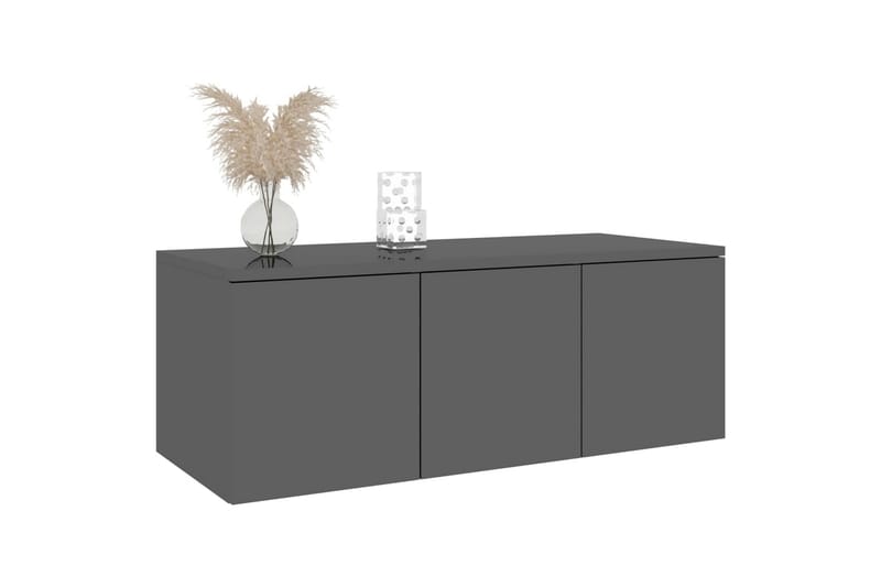 TV-taso korkeakiilto musta 80x34x30 cm lastulevy - Huonekalut - TV- & Mediakalusteet - Tv taso & Mediataso