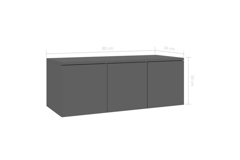 TV-taso korkeakiilto musta 80x34x30 cm lastulevy - Huonekalut - TV- & Mediakalusteet - Tv taso & Mediataso