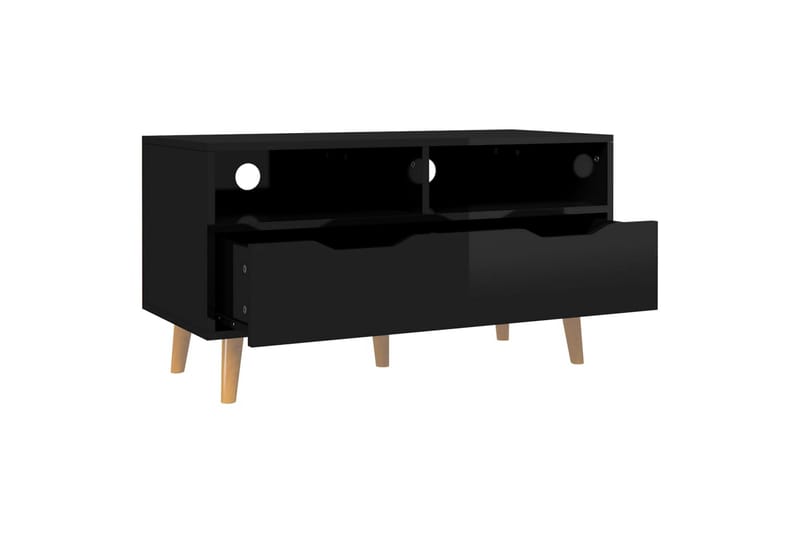 TV-taso korkeakiilto musta 90x40x48,5 cm lastulevy - Huonekalut - TV- & Mediakalusteet - Tv taso & Mediataso