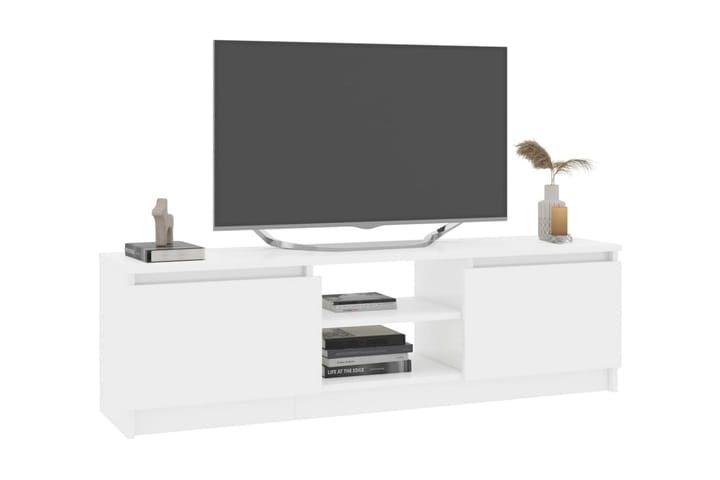 TV-taso korkeakiilto valkoinen 120x30x35,5 cm lastulevy - Valkoinen - Tv taso & Mediataso