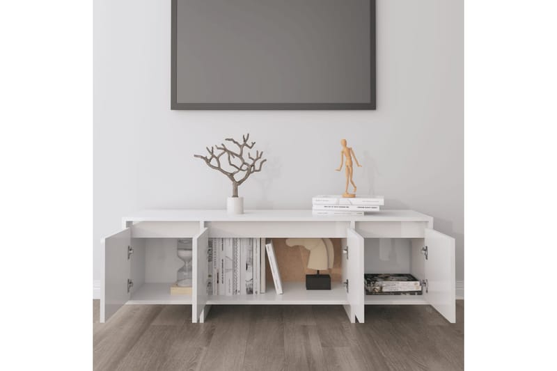 TV-taso korkeakiilto valkoinen 120x30x40,5 cm lastulevy - Valkoinen - Huonekalut - TV- & Mediakalusteet - Tv taso & Mediataso