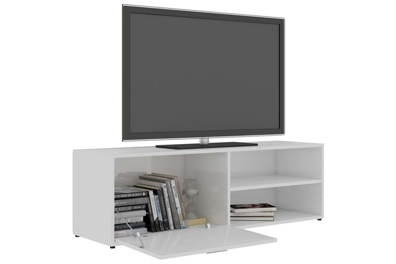 TV-taso korkeakiilto valkoinen 120x34x37 cm lastulevy - Valkoinen - Huonekalut - TV- & Mediakalusteet - Tv taso & Mediataso