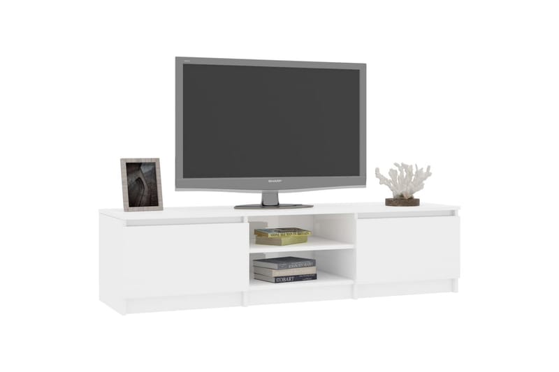 TV-taso korkeakiilto valkoinen 140x40x35,5 cm lastulevy - Valkoinen - Huonekalut - TV- & Mediakalusteet - Tv taso & Mediataso