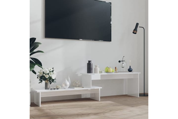 TV-taso korkeakiilto valkoinen 180x30x43 cm lastulevy - Tv taso & Mediataso