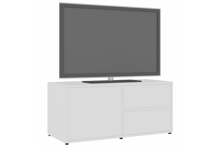 TV-taso korkeakiilto valkoinen 80x34x36 cm lastulevy - Tv taso & Mediataso