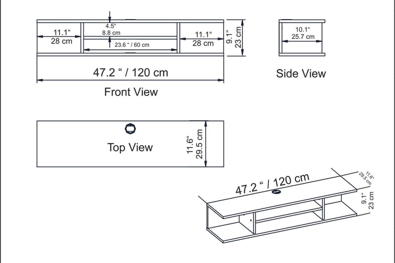TV-taso Lahti 135 cm - Valkoinen - Huonekalut - TV- & Mediakalusteet - Tv taso & Mediataso
