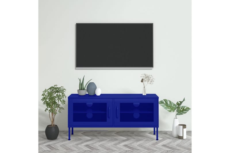 TV-taso laivastonsininen 105x35x50 cm teräs - Huonekalut - TV- & Mediakalusteet - Tv taso & Mediataso