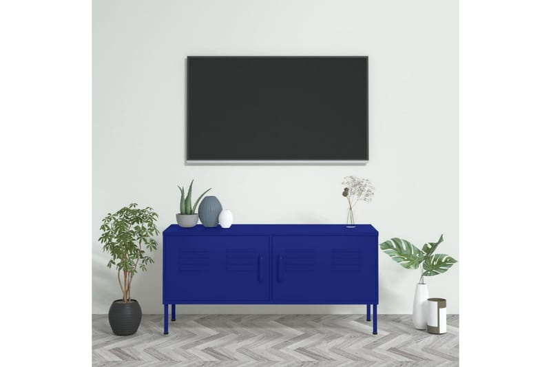 TV-taso laivastonsininen 105x35x50 cm teräs - Huonekalut - TV- & Mediakalusteet - Tv taso & Mediataso