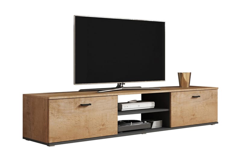 TV-taso Laneberg 180 cm - Tammi/Musta - Huonekalut - TV- & Mediakalusteet - Tv taso & Mediataso