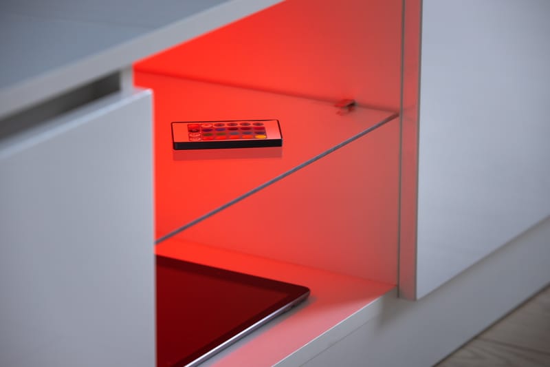 TV-taso Laritstorp 120 cm LED-valaistus - Valkoinen - Huonekalut - TV- & Mediakalusteet - Tv taso & Mediataso
