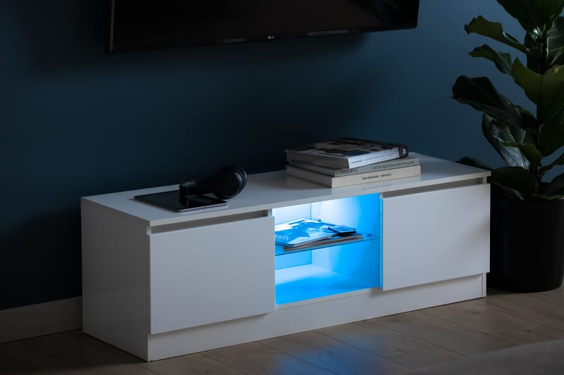 TV-taso Laritstorp 120 cm LED-valaistus - Valkoinen - Huonekalut - TV- & Mediakalusteet - Tv taso & Mediataso