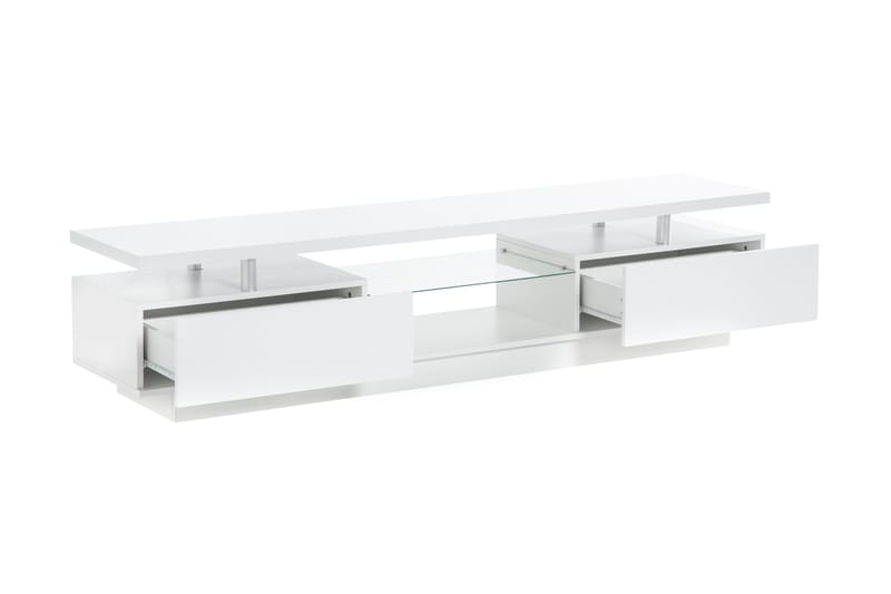 TV-taso Laritstorp 180 cm 2 hyllyä LED-valaistus - Valkoinen - Huonekalut - TV- & Mediakalusteet - Tv taso & Mediataso