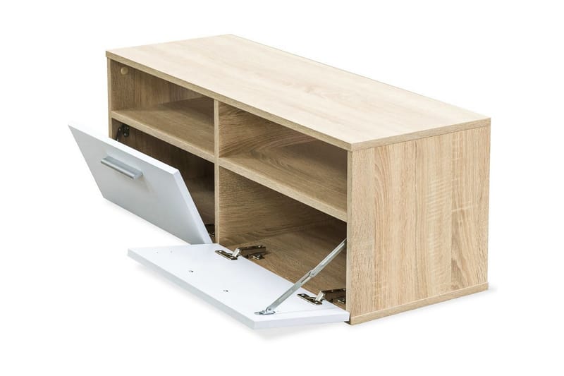 TV-taso Lastulevy 95x35x36 cm Tammi ja Valkoinen - Ruskea - Huonekalut - TV- & Mediakalusteet - Tv taso & Mediataso