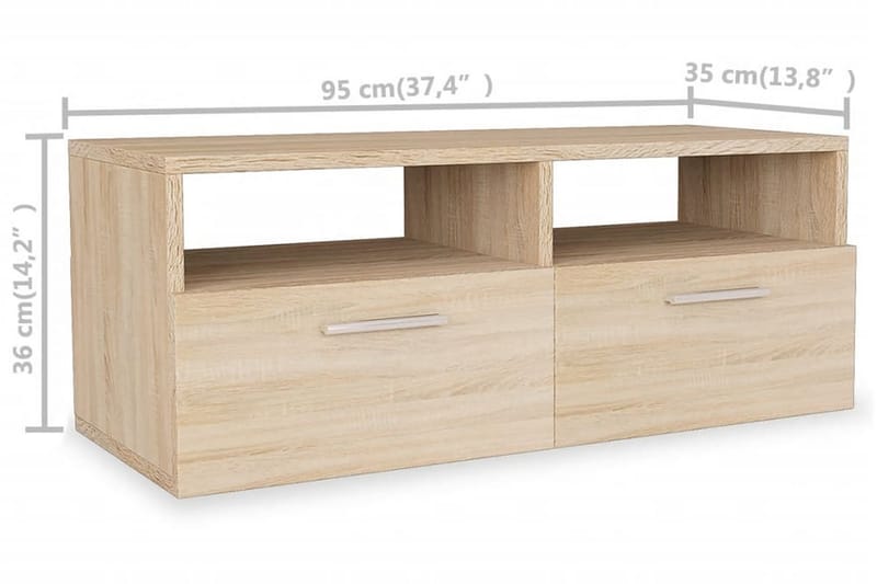 TV-taso Lastulevy 95x35x36 cm Tammi - Ruskea - Huonekalut - TV- & Mediakalusteet - Tv taso & Mediataso