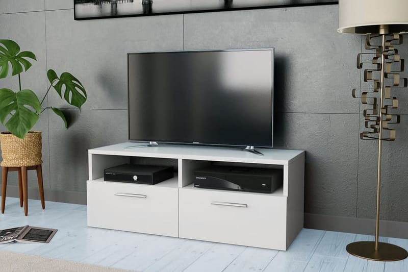 TV-taso Lastulevy 95x35x36 cm Valkoinen - Valkoinen - Huonekalut - TV- & Mediakalusteet - Tv taso & Mediataso