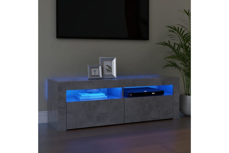 TV-taso LED-valoilla 120x35x40 cm - Betoninharmaa - Huonekalut - TV- & Mediakalusteet - Tv taso & Mediataso