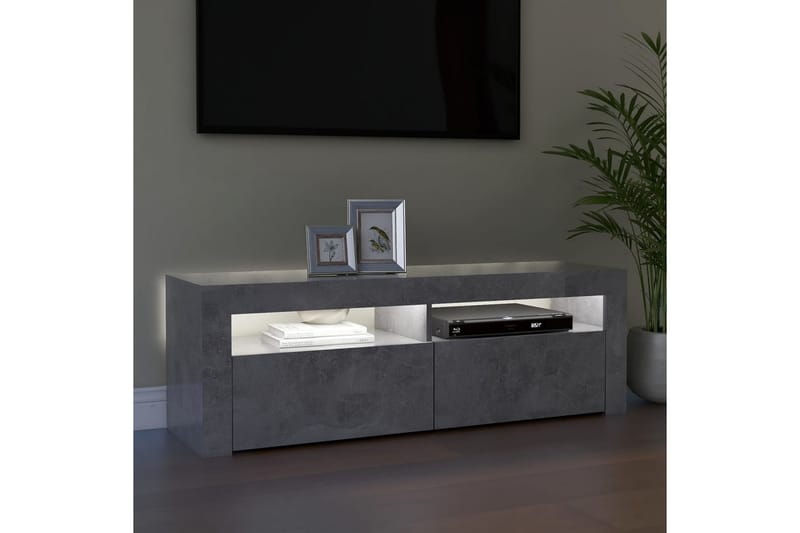 TV-taso LED-valoilla 120x35x40 cm - Betoninharmaa - Huonekalut - TV- & Mediakalusteet - Tv taso & Mediataso