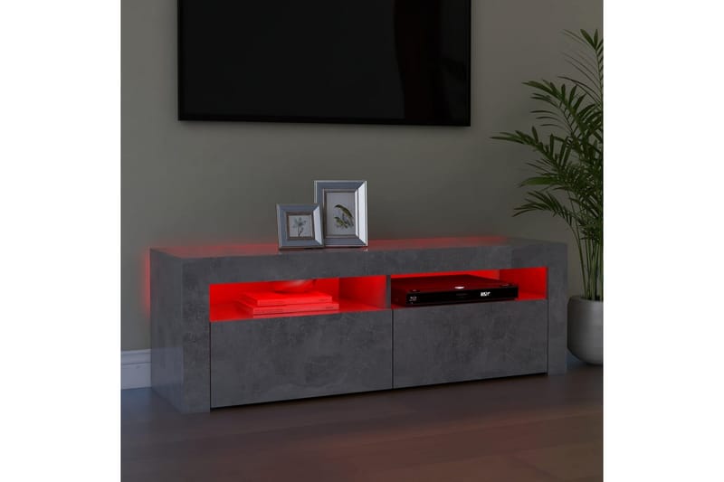 TV-taso LED-valoilla 120x35x40 cm - Betoninharmaa - Huonekalut - TV- & Mediakalusteet - Tv taso & Mediataso