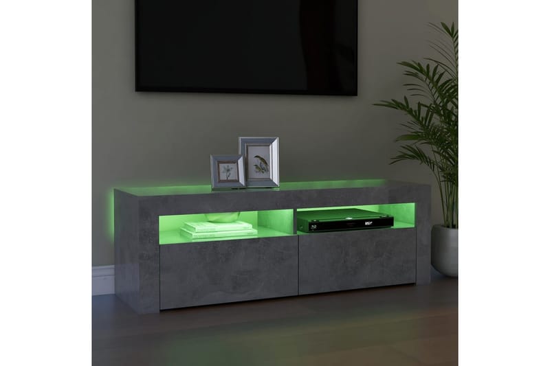 TV-taso LED-valoilla 120x35x40 cm - Betoninharmaa - Huonekalut - TV- & Mediakalusteet - Tv taso & Mediataso