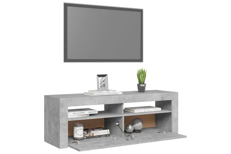 TV-taso LED-valoilla 120x35x40 cm - Betoninharmaa - Huonekalut - TV- & Mediakalusteet - Tv taso & Mediataso