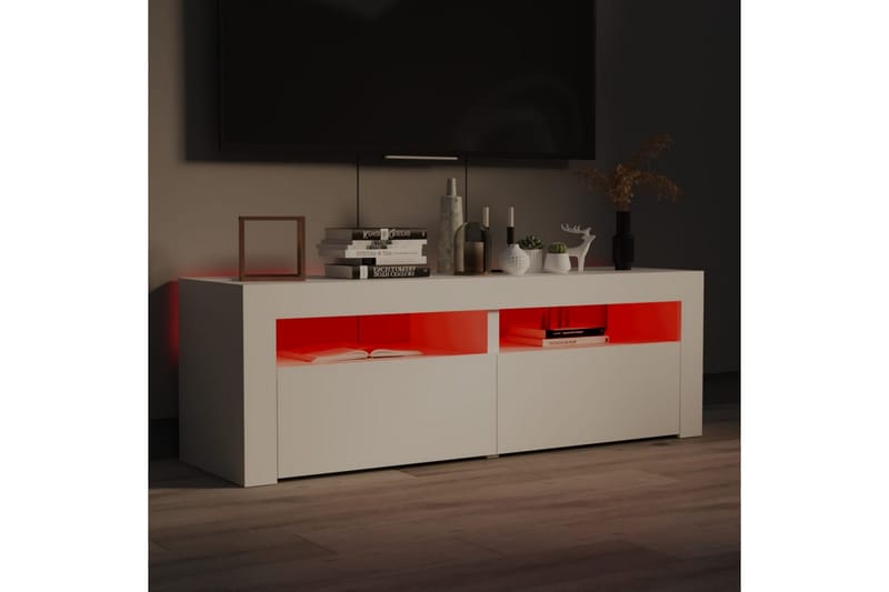 TV-taso LED-valoilla 120x35x40 cm - Valkoinen - Huonekalut - TV- & Mediakalusteet - Tv taso & Mediataso