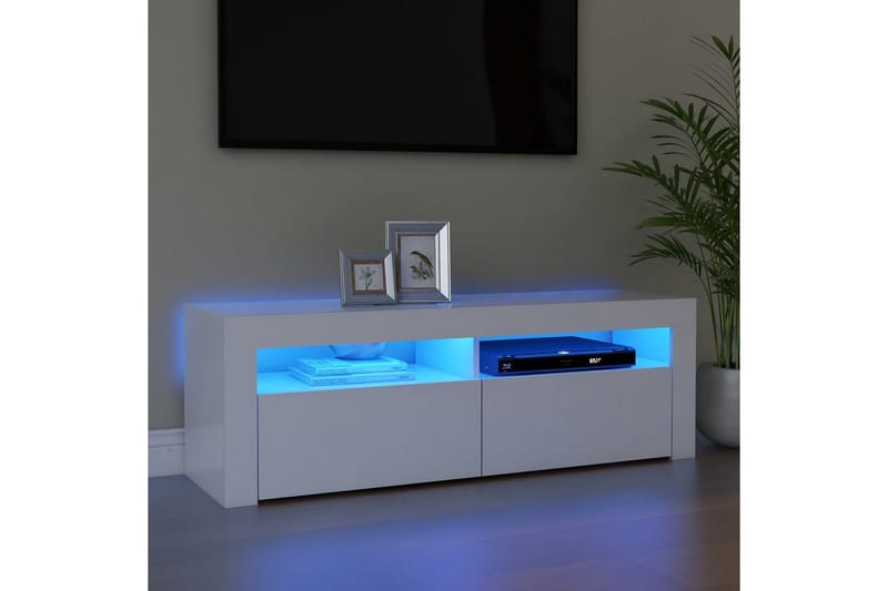 TV-taso LED-valoilla 120x35x40 cm - Valkoinen - Huonekalut - TV- & Mediakalusteet - Tv taso & Mediataso