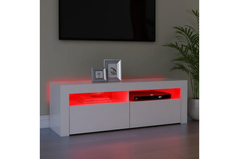 TV-taso LED-valoilla 120x35x40 cm - Valkoinen - Huonekalut - TV- & Mediakalusteet - Tv taso & Mediataso