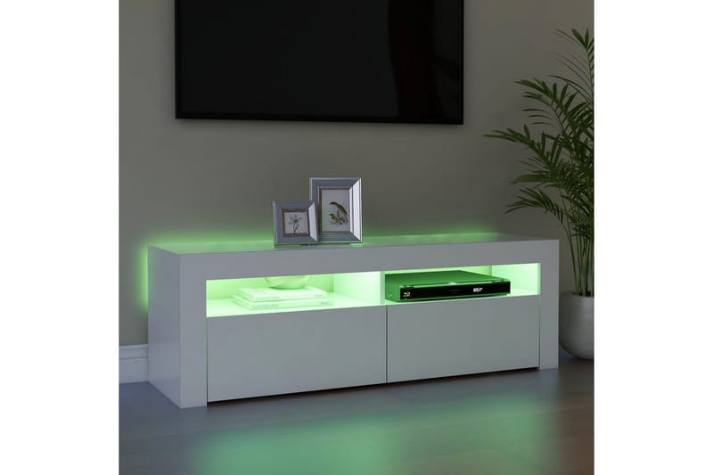 TV-taso LED-valoilla 120x35x40 cm - Valkoinen - Huonekalut - TV- & Mediakalusteet - Tv taso & Mediataso