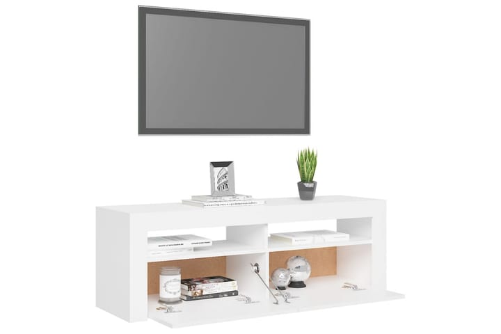 TV-taso LED-valoilla 120x35x40 cm - Valkoinen - Tv taso & Mediataso