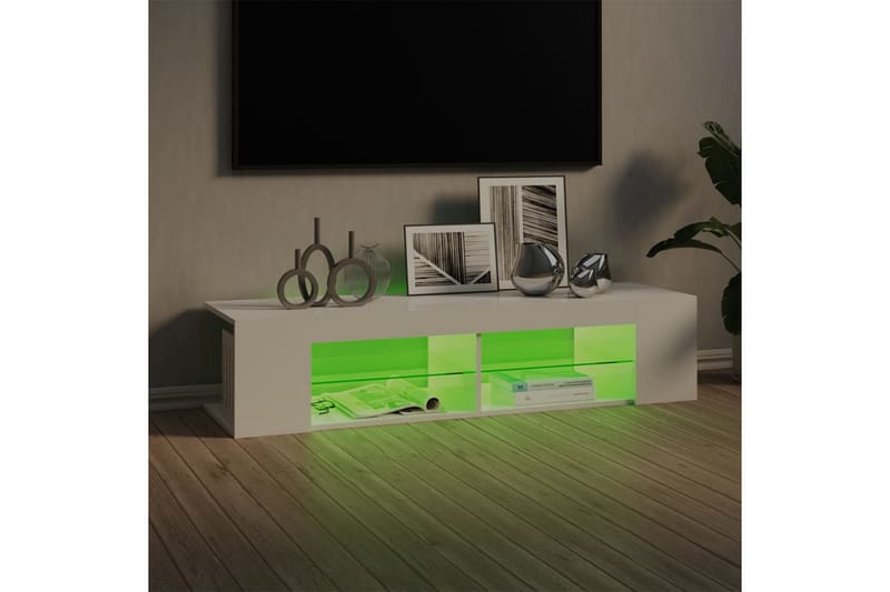 TV-taso LED-valoilla 135x39x30 cm - Korkeakiilto Valkoinen - Huonekalut - TV- & Mediakalusteet - Tv taso & Mediataso